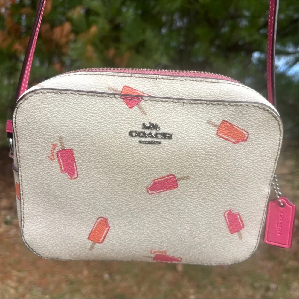 Coach White Popsicle Print Crossbody with Wristlet Limited Edition - Picture 9 of 17